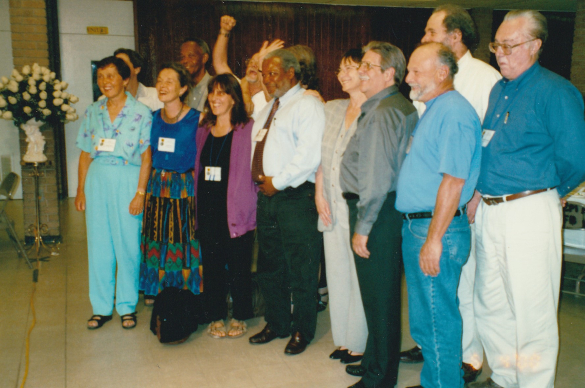 Freedom Summer volunteers after banquet in Indianola, 2000.