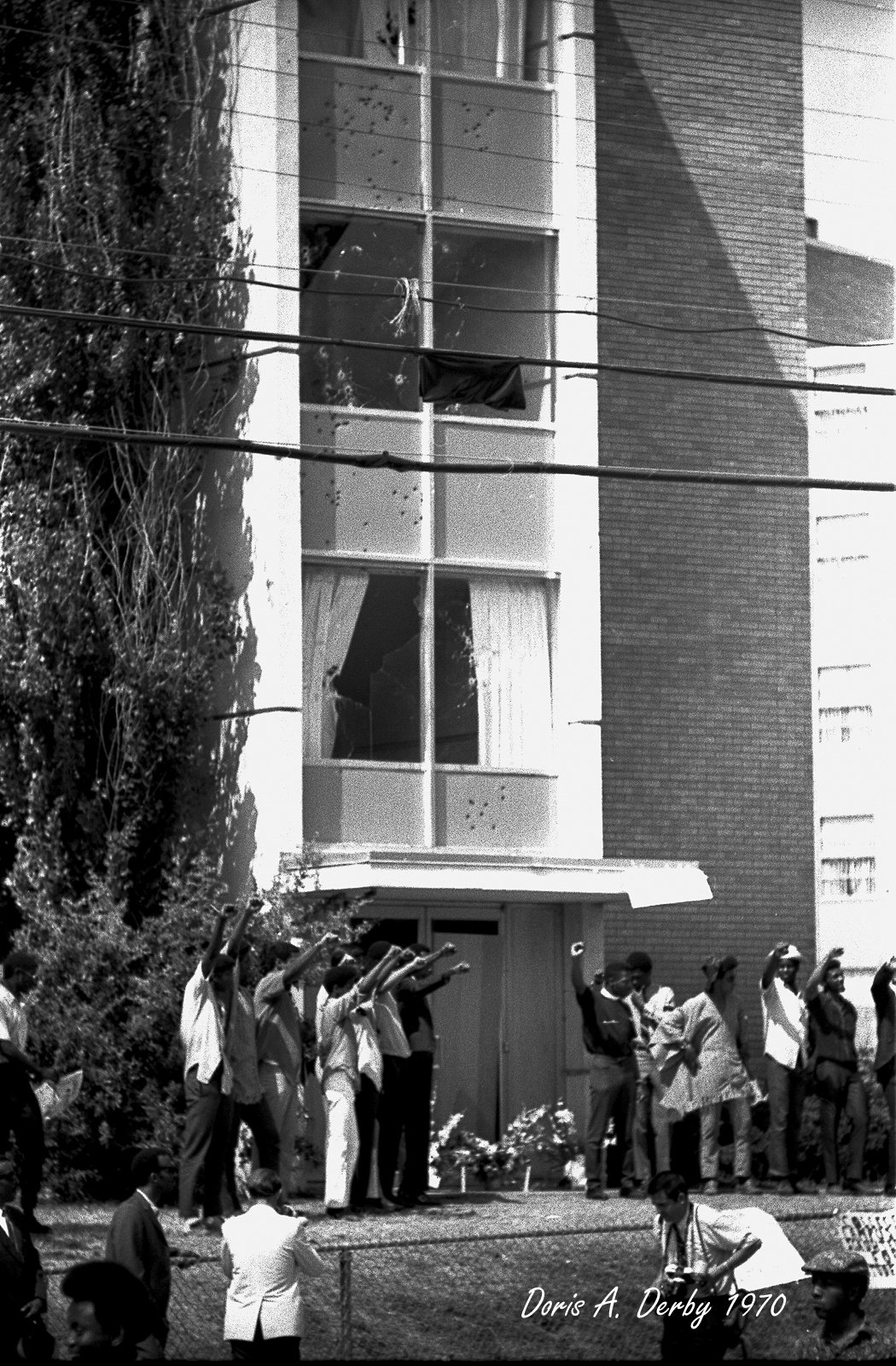 Aftermath of the 1970 Gibbs-Green police shootings at Jackson State (Doris Derby Collection)
