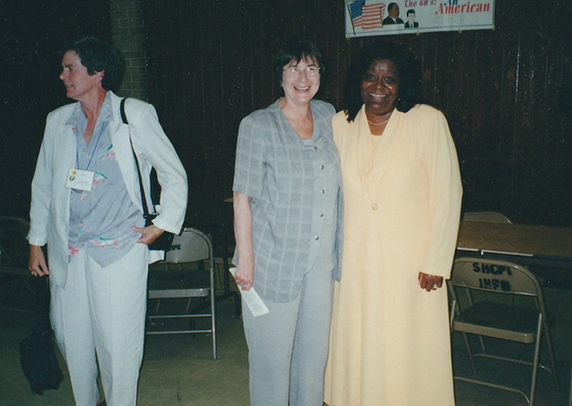 Freedom Summer volunteer, who stayed with Mrs. Irene Magruder, and great niece (far right) of Irene Magruder in 2000.